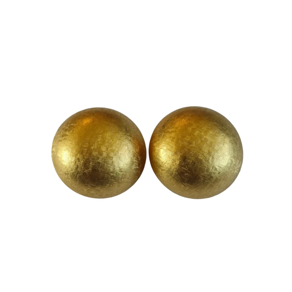 Vintage Joan Rivers Gold Textured Dome Clip Ons